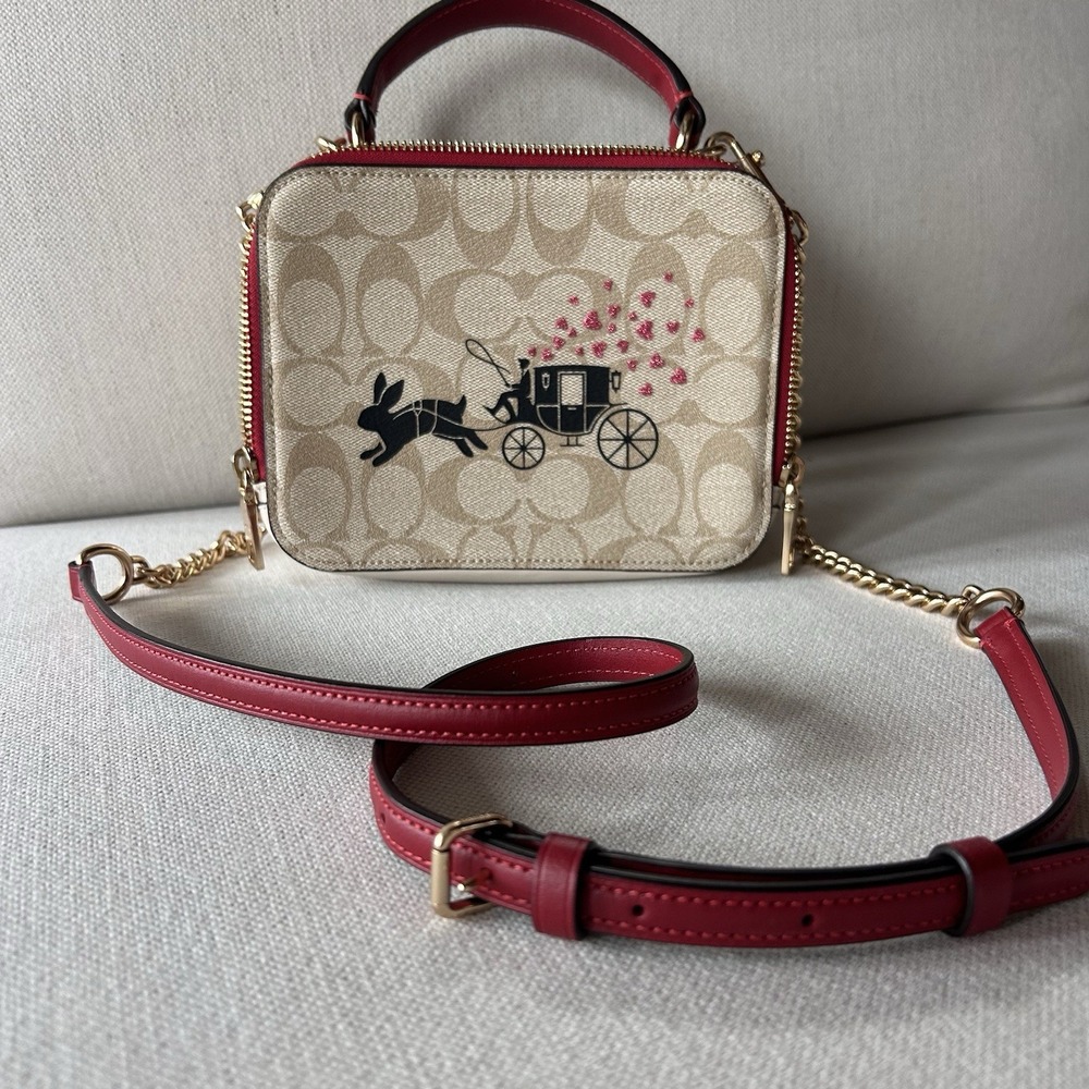 Coach Box Crossbody Bag Lunar New Year Rabbit‎ With Carriage Limited Edition